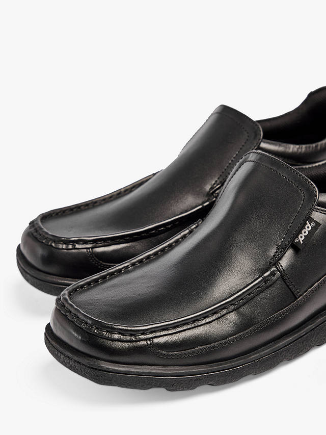 Pod Kids' Jay Leather School Shoes, Black