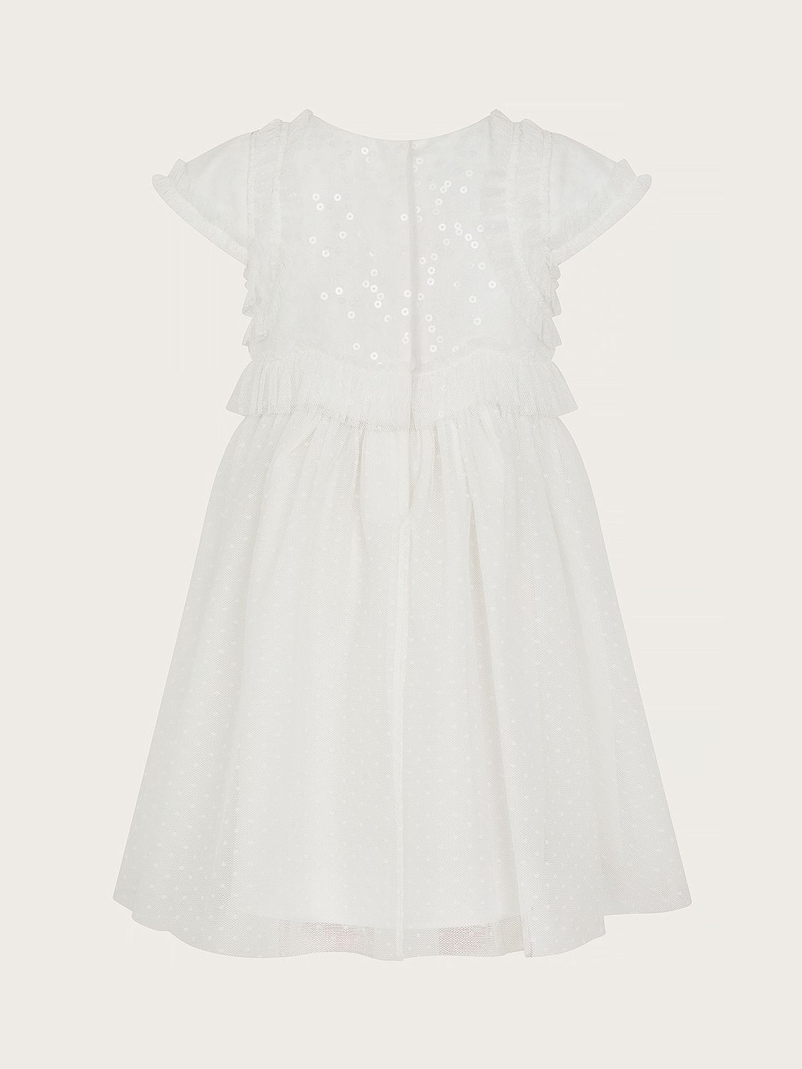 John Lewis Kids' Short Sleeve Lace Dress, Ivory