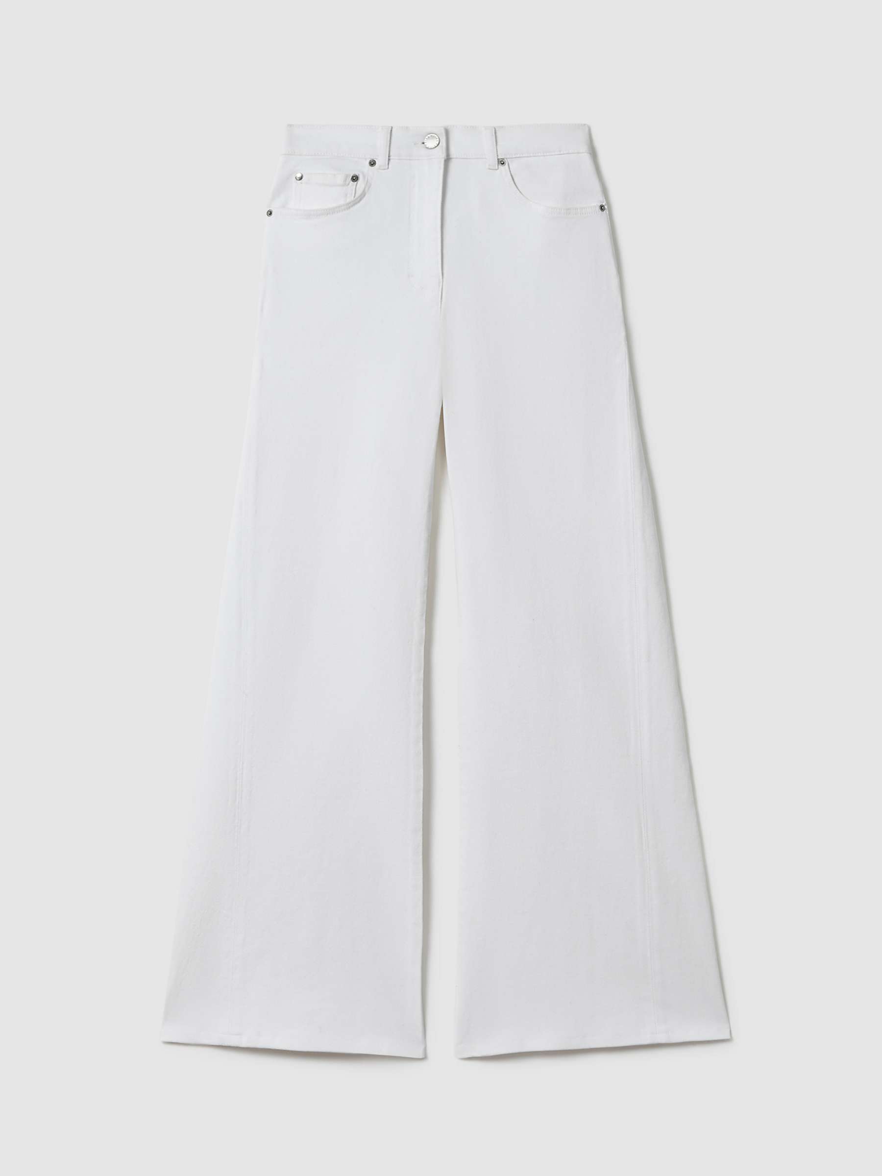 Buy Reiss Maize Wide Leg Jeans, White Online at johnlewis.com