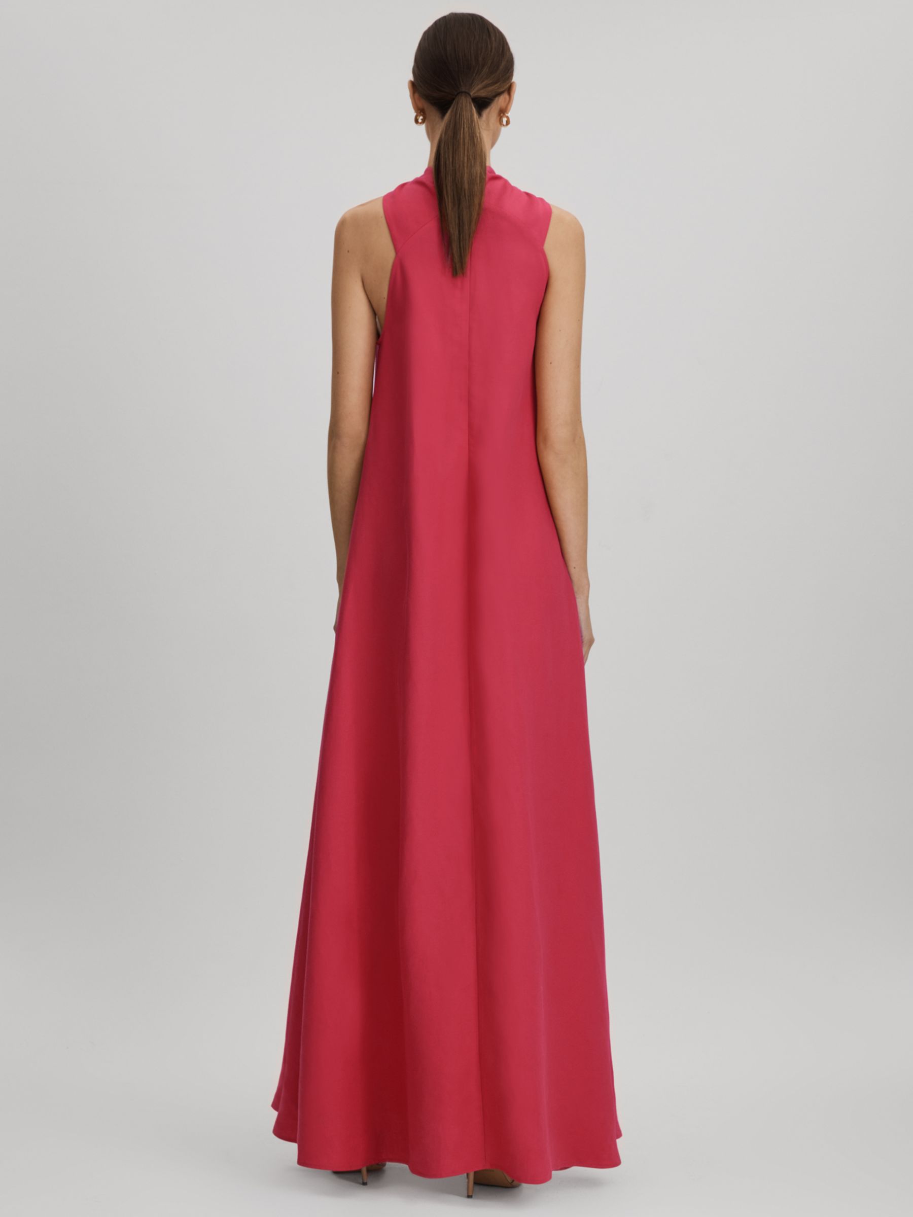 Reiss Odell Linen Blend Maxi Dress, Coral at John Lewis & Partners