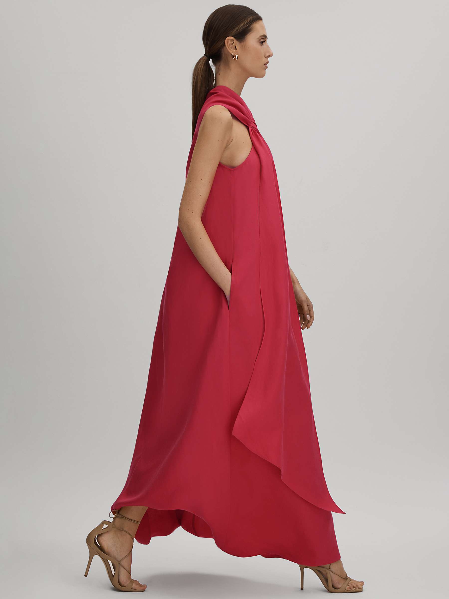 Buy Reiss Odell Linen Blend Maxi Dress, Coral Online at johnlewis.com