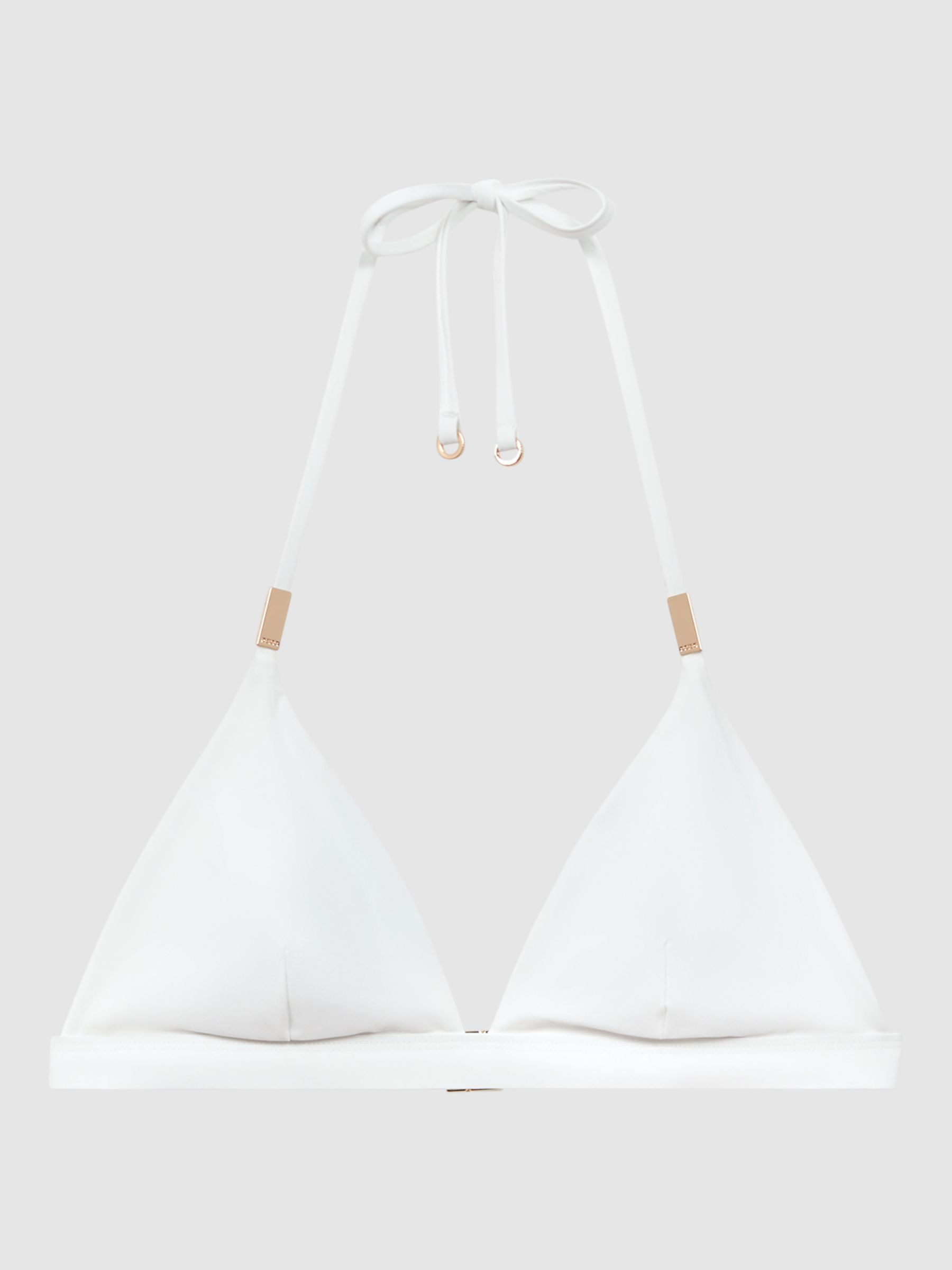 Buy Reiss Ripley Trianlgle Bikini Top, White Online at johnlewis.com