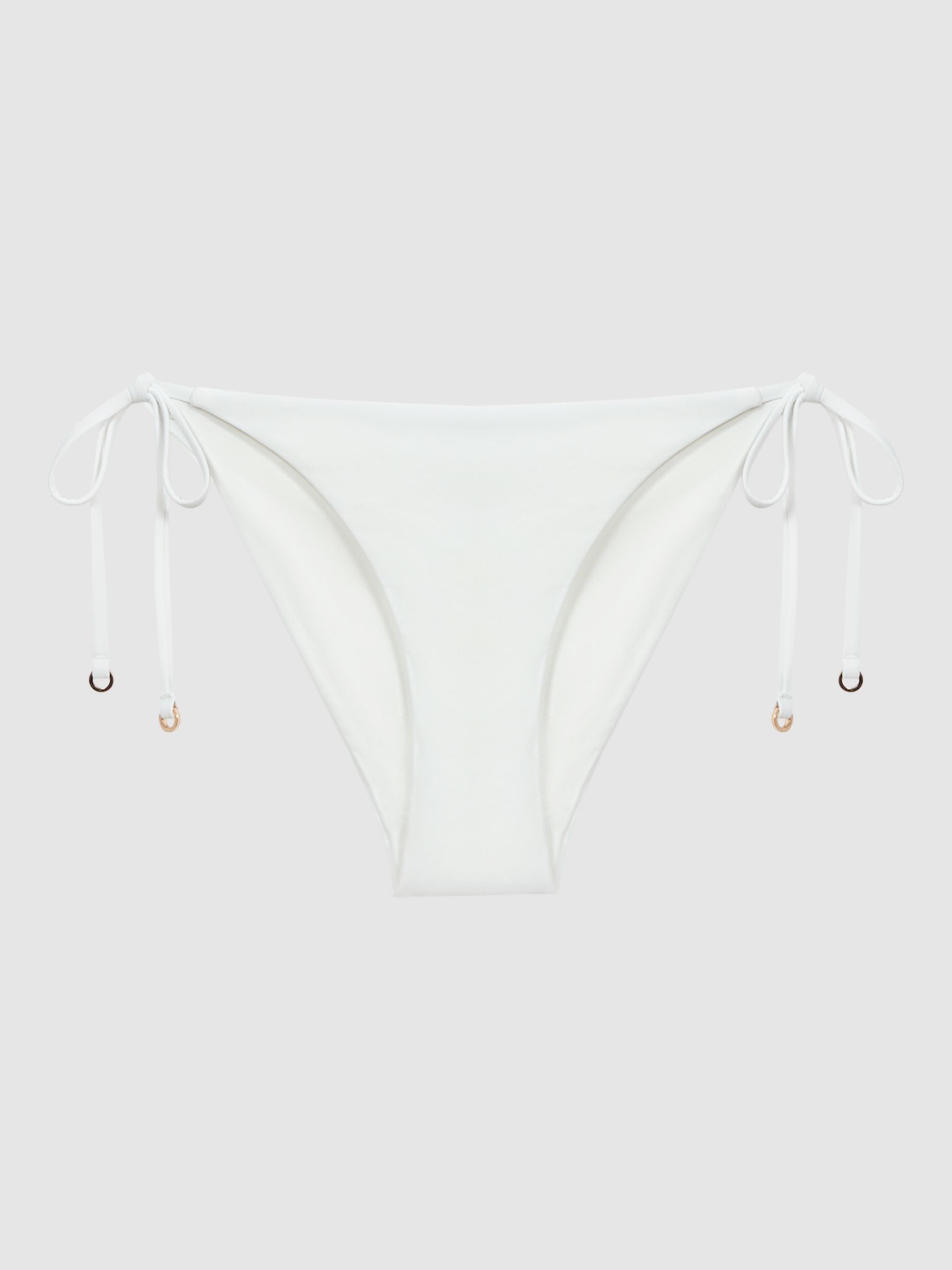 Reiss Ripley Tie Side Bikini Bottoms, White, 6