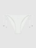 Reiss Ripley Tie Side Bikini Bottoms, White