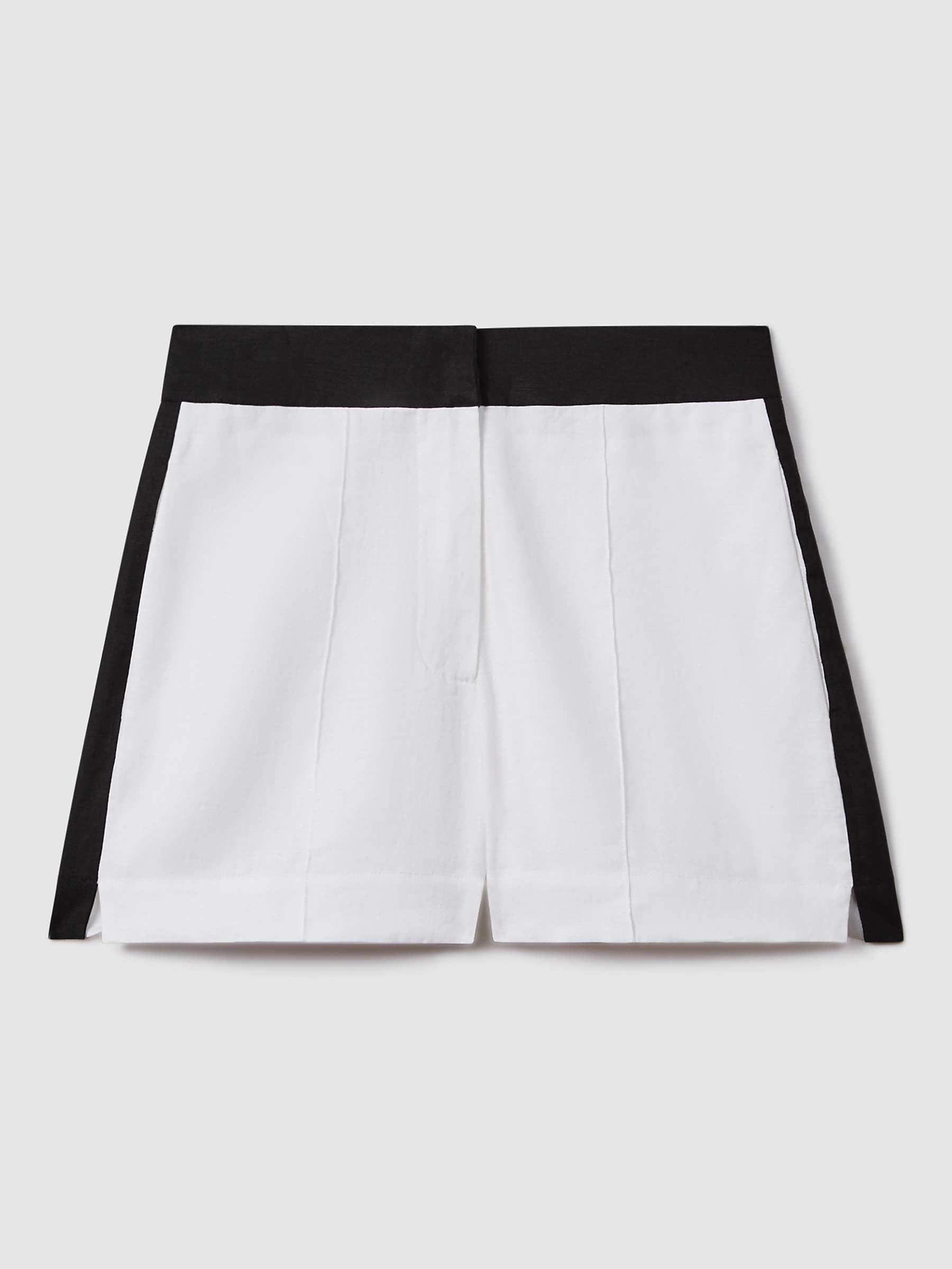 Buy Reiss Rebecca Linen Shorts, White/Navy Online at johnlewis.com