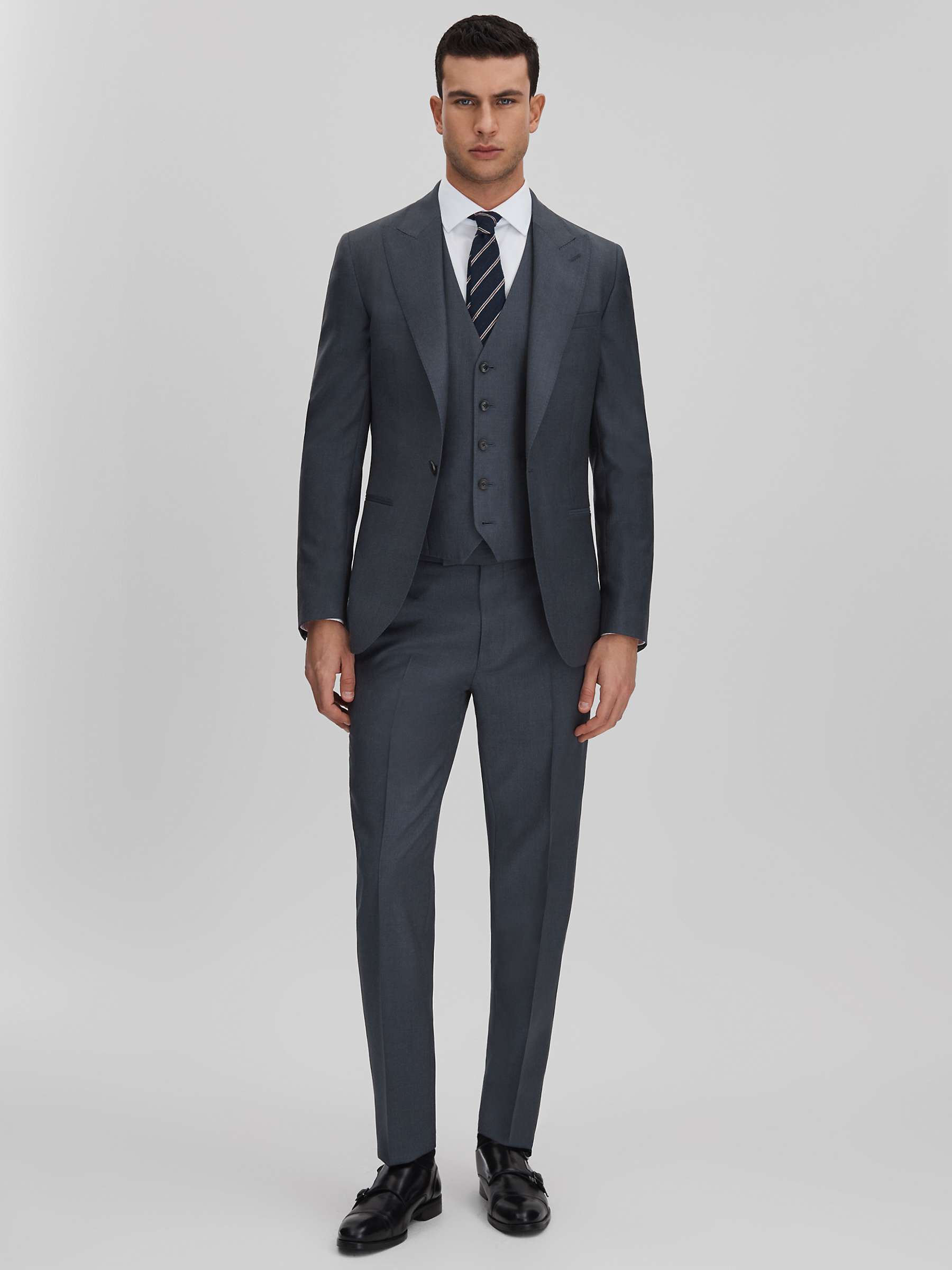Buy Reiss Humble Slim Fit Wool Suit Blazer, Airforce Blue Online at johnlewis.com