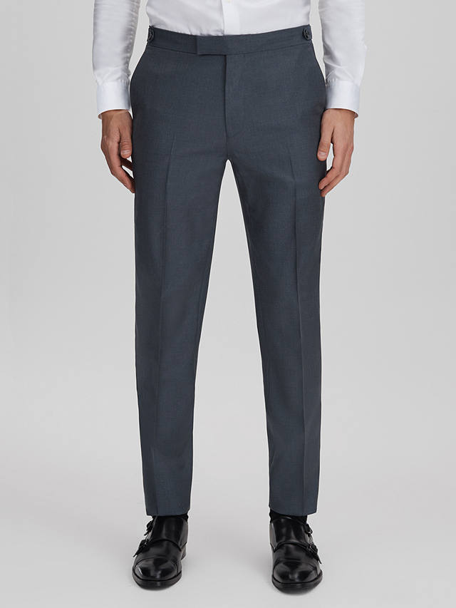 Reiss Humble Wool Tailored Suit Trousers, Airforce Blue