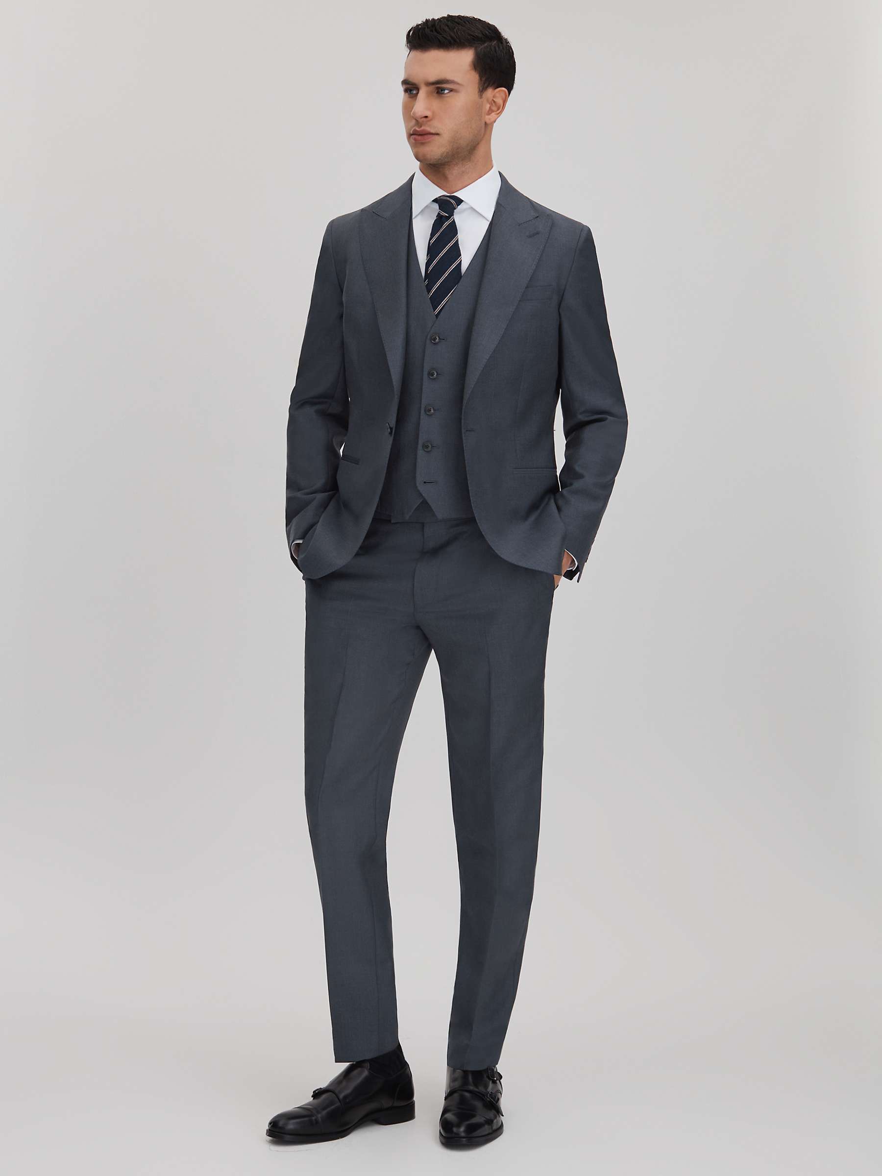 Buy Reiss Humble Wool Tailored Suit Trousers, Airforce Blue Online at johnlewis.com
