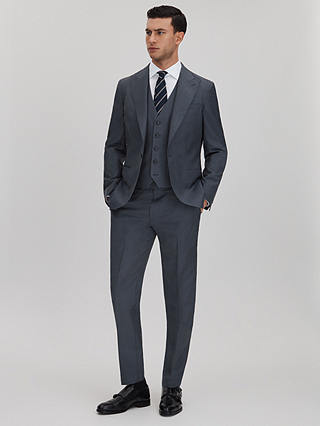 Reiss Humble Wool Tailored Suit Trousers, Airforce Blue