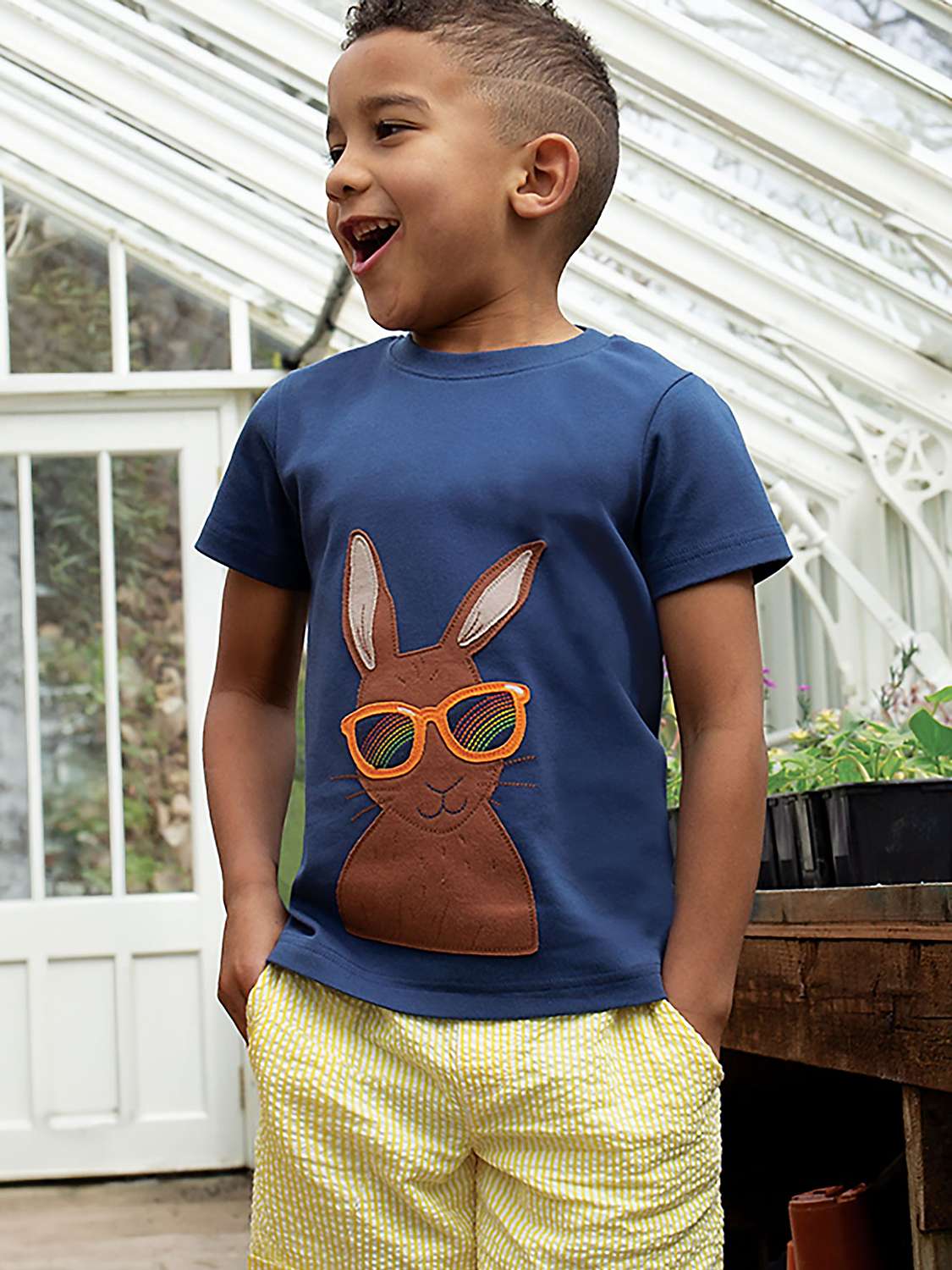 Buy Frugi Kids' Archie Organic Cotton Seersucker Shorts, Dandelion Online at johnlewis.com