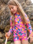 Frugi Kids' Rachel Oranges Print Rash Vest Set, Orange Blossom/Pink, Orange Blossom/Pink