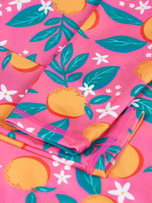 Frugi Kids' Rachel Oranges Print Rash Vest Set, Orange Blossom/Pink