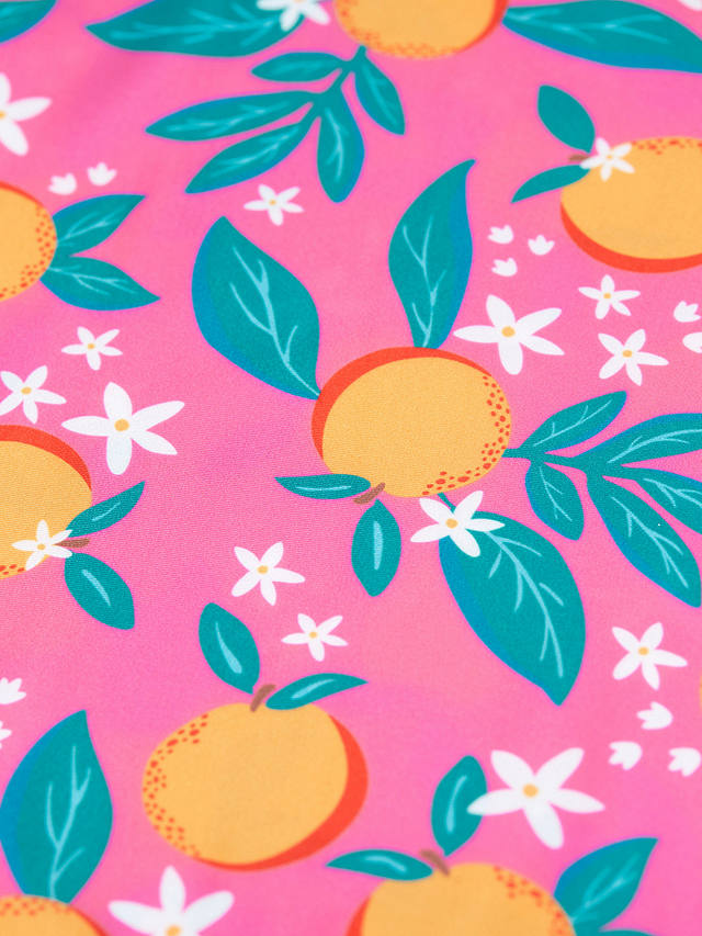 Frugi Kids' Rachel Oranges Print Rash Vest Set, Orange Blossom/Pink