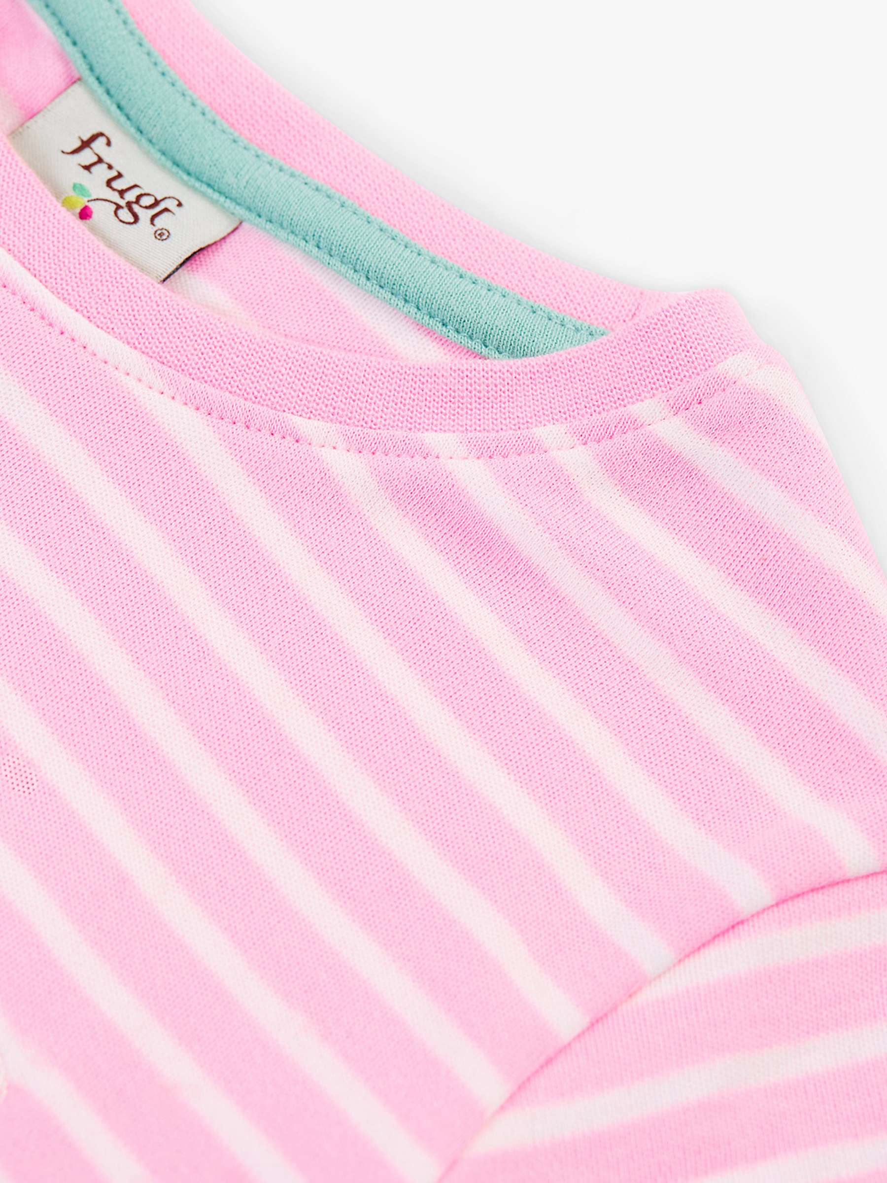 Buy Frugi Kids' Camille Bee Great Organic Cotton Applique T-Shirt, Pink/White Online at johnlewis.com