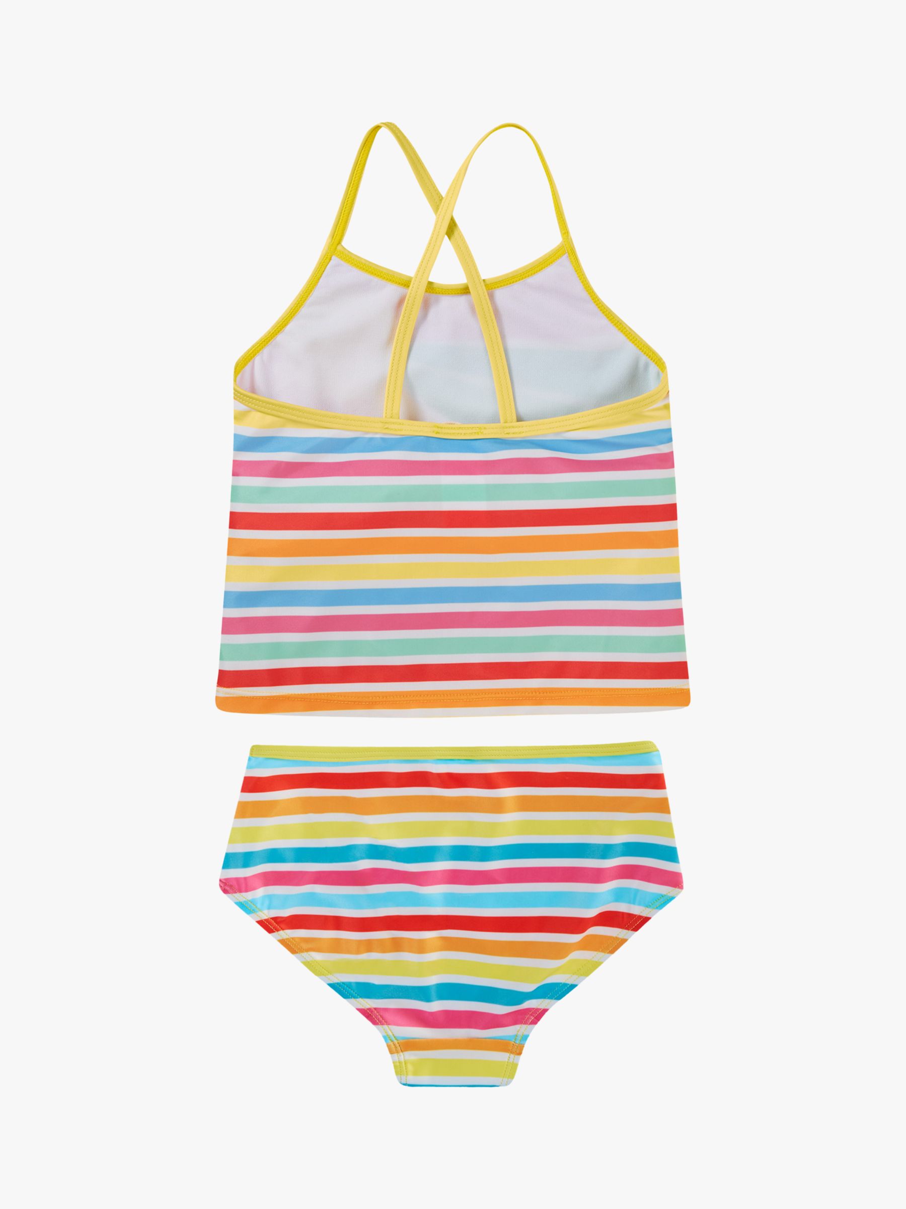 Frugi Kids' Kiri Stripe Tankini, Seaside/Sunshine