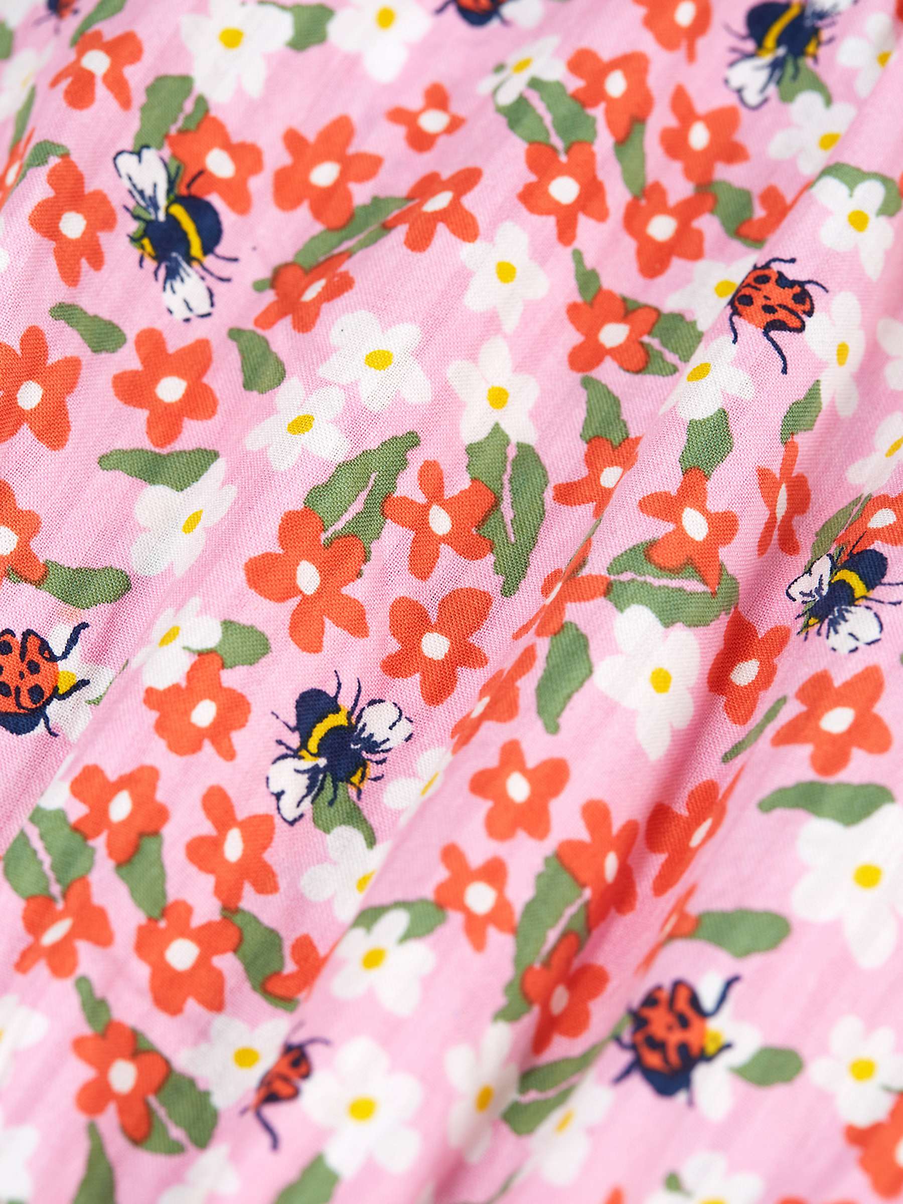 Buy Frugi Kids' Nyla Organic Cotton Floral Fun Playsuit, Pink Online at johnlewis.com