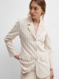 SELECTED FEMME Stripe Hemp Blazer, Sandshell