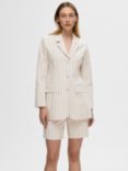 SELECTED FEMME Stripe Hemp Blazer, Sandshell