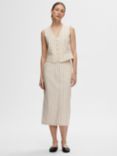 SELECTED FEMME Hilda Stripe Pencil Skirt, Sandshell