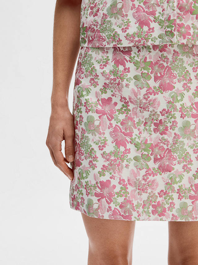 SELECTED FEMME Arisa Floral Print Mini Skirts, Snow White
