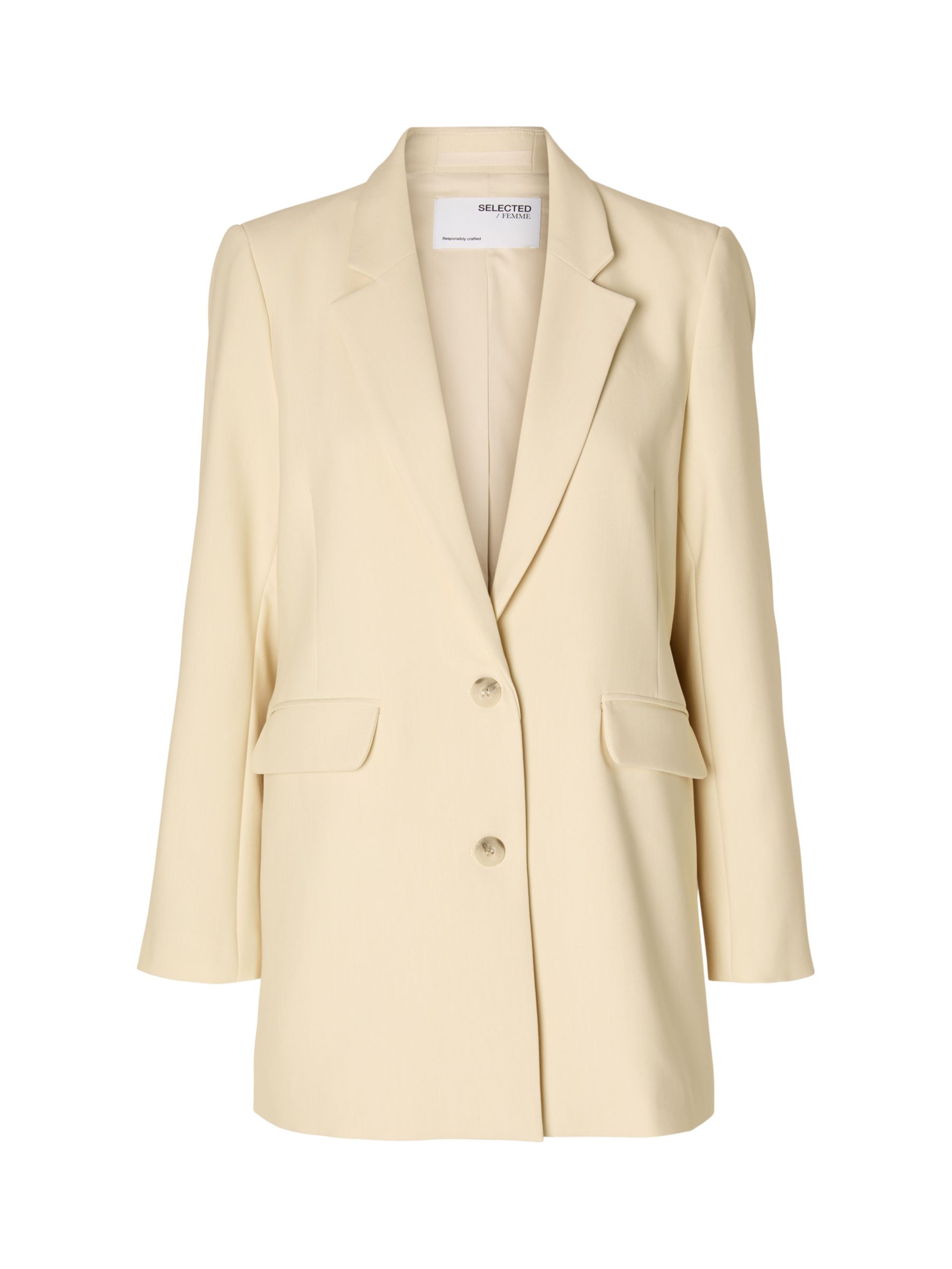 SELECTED FEMME Rita Relaxed Blazer, Birch at John Lewis & Partners