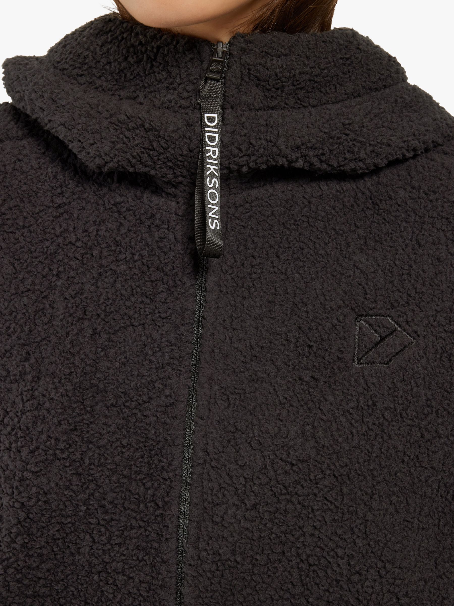 Buy Didriksons Anniken Zip Through Fleece Jacket, Black Online at johnlewis.com