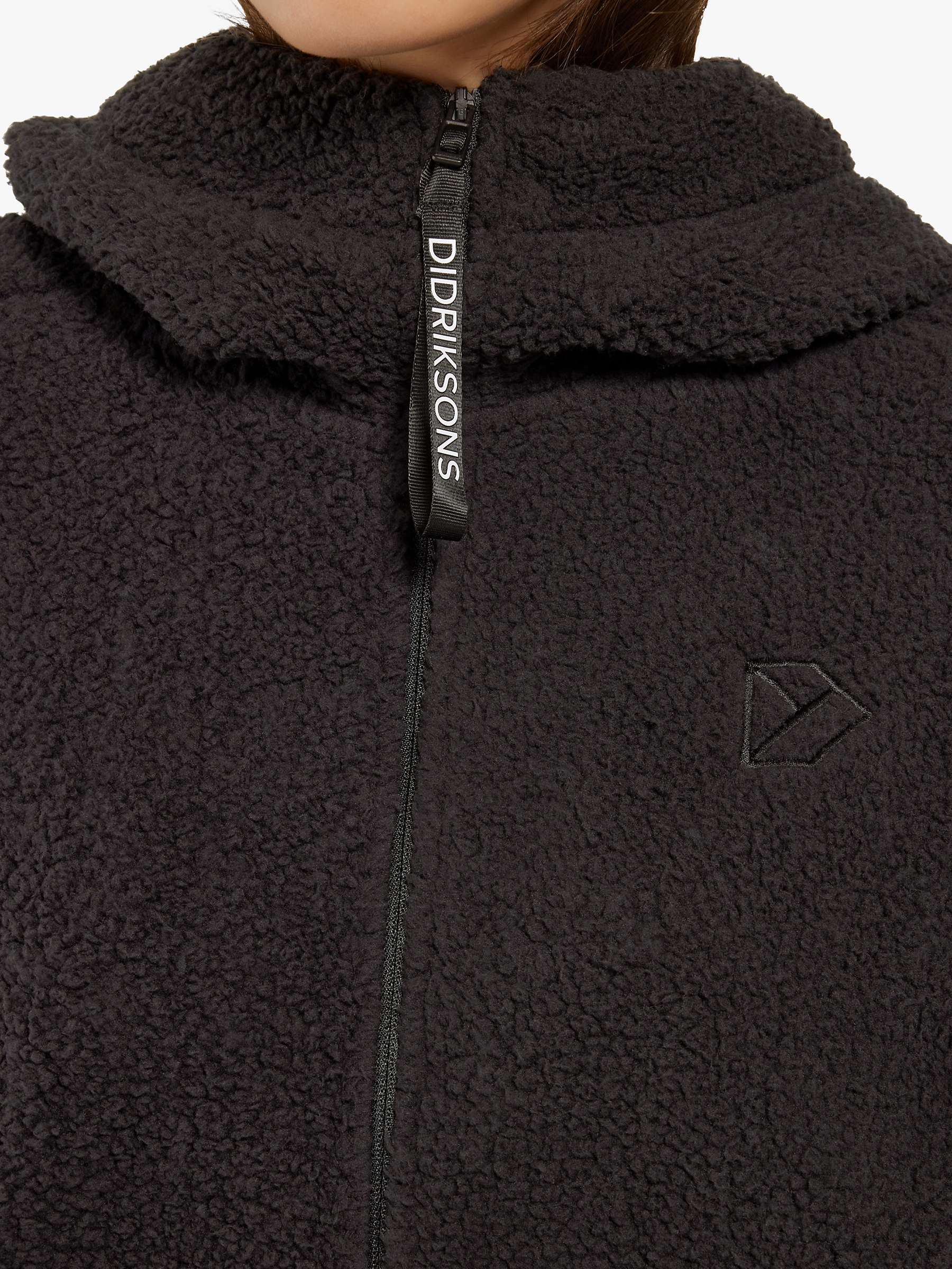 Buy Didriksons Anniken Zip Through Fleece Jacket, Black Online at johnlewis.com