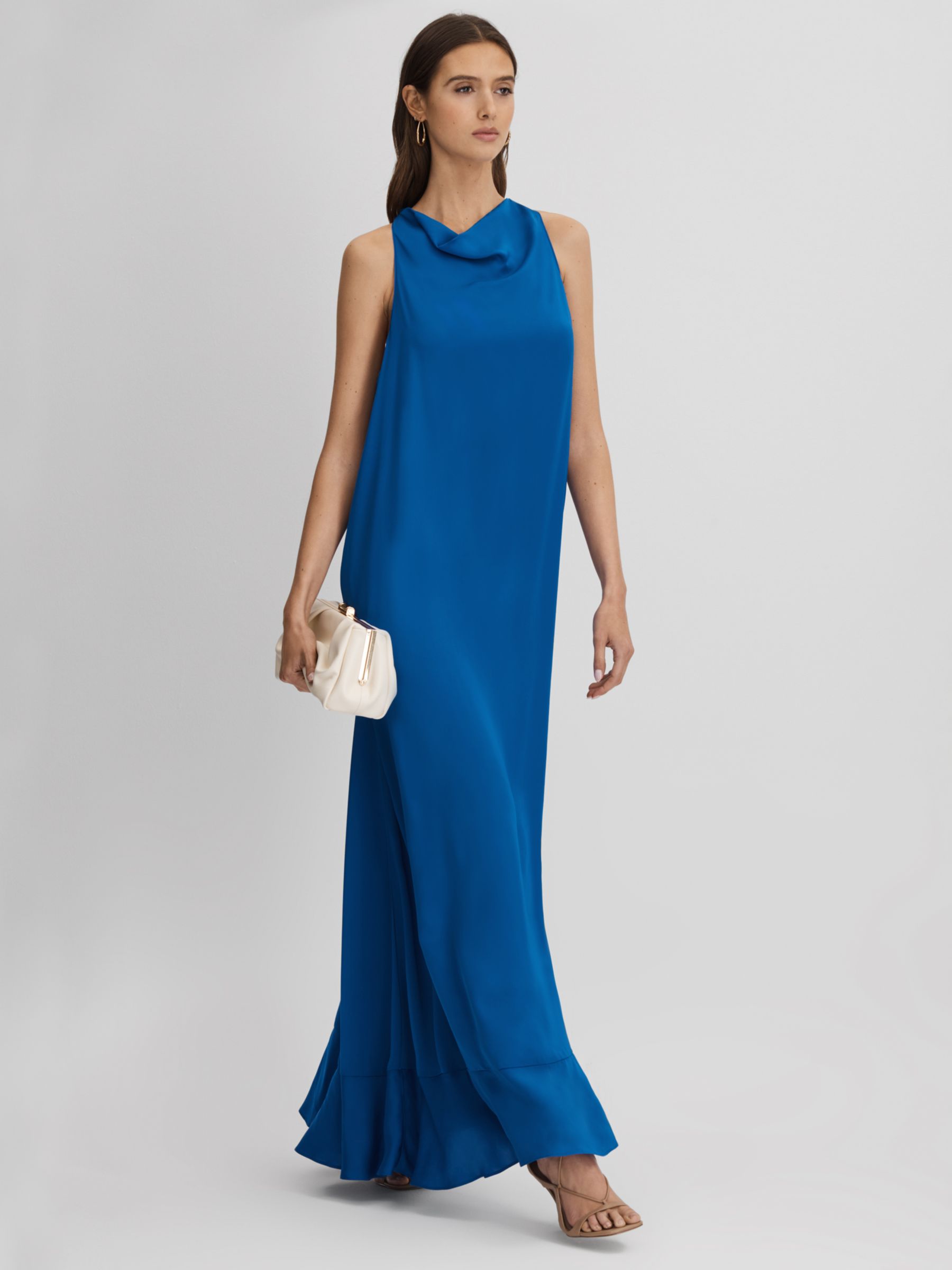 Buy Reiss Dina Cowl Neck Column Maxi Dress, Cobalt Blue Online at johnlewis.com