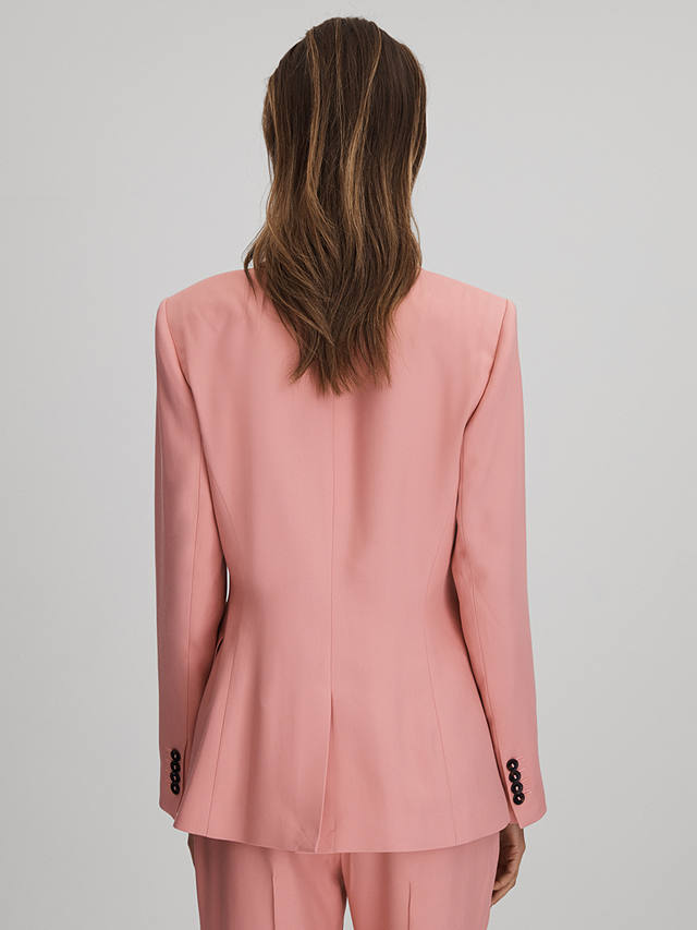 Reiss Millie Tailored Single Breasted Suit Blazer, Pink
