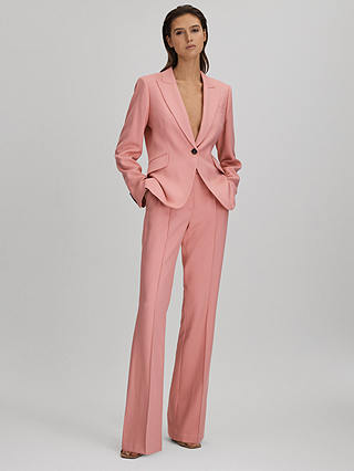 Reiss Millie Tailored Single Breasted Suit Blazer, Pink