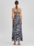 Reiss Quinn Resort Print Maxi Dress, Navy/White