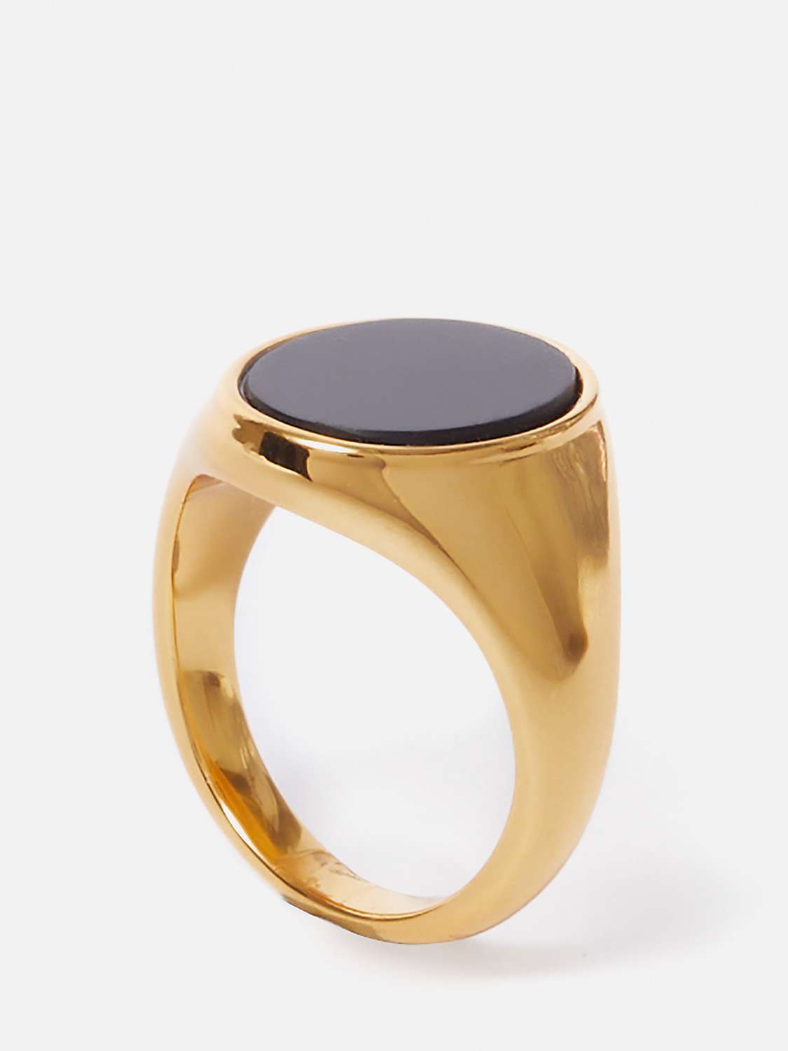 Buy Jigsaw Onyx Oval Signet Ring, Gold/Black Online at johnlewis.com