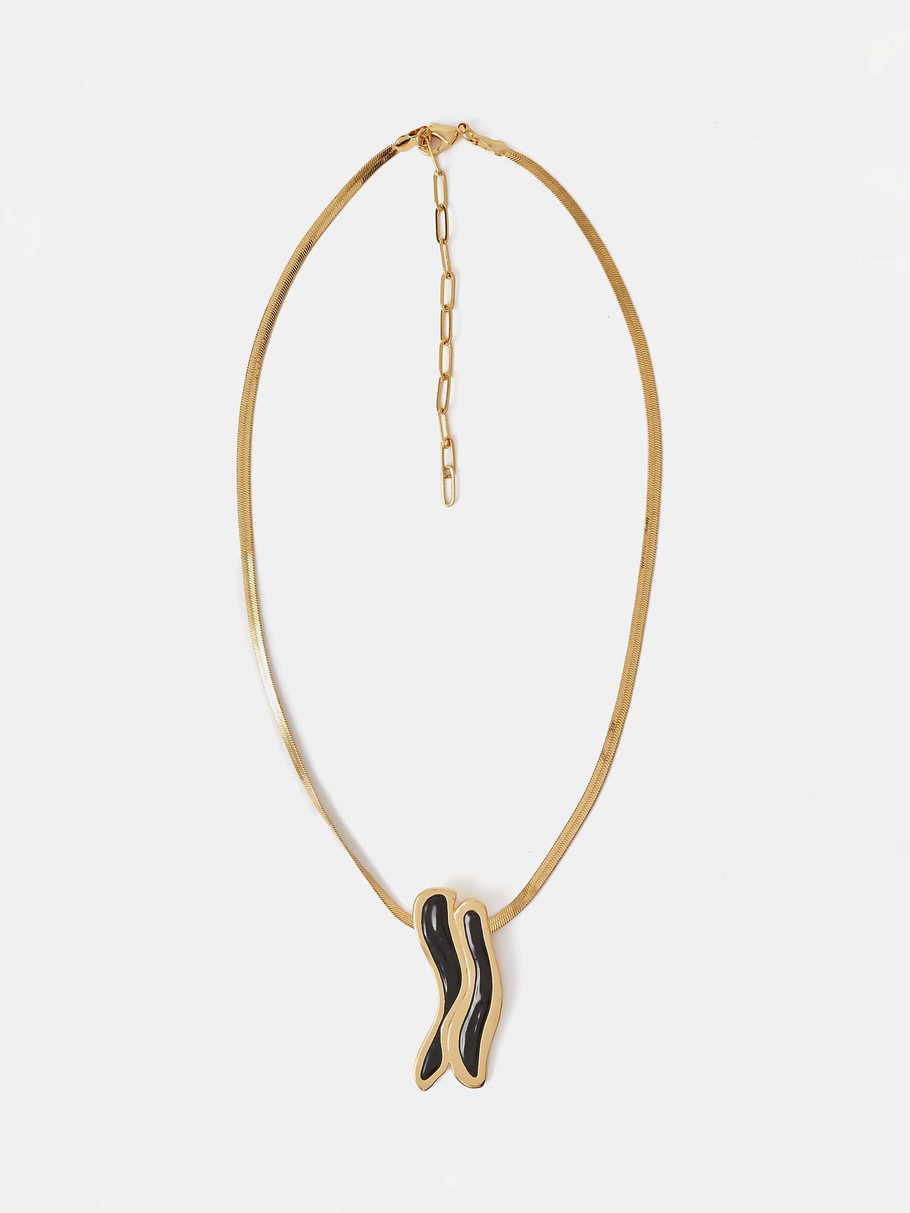 Buy Jigsaw Organic Enamel Inlay Pendant Necklace, Gold Online at johnlewis.com