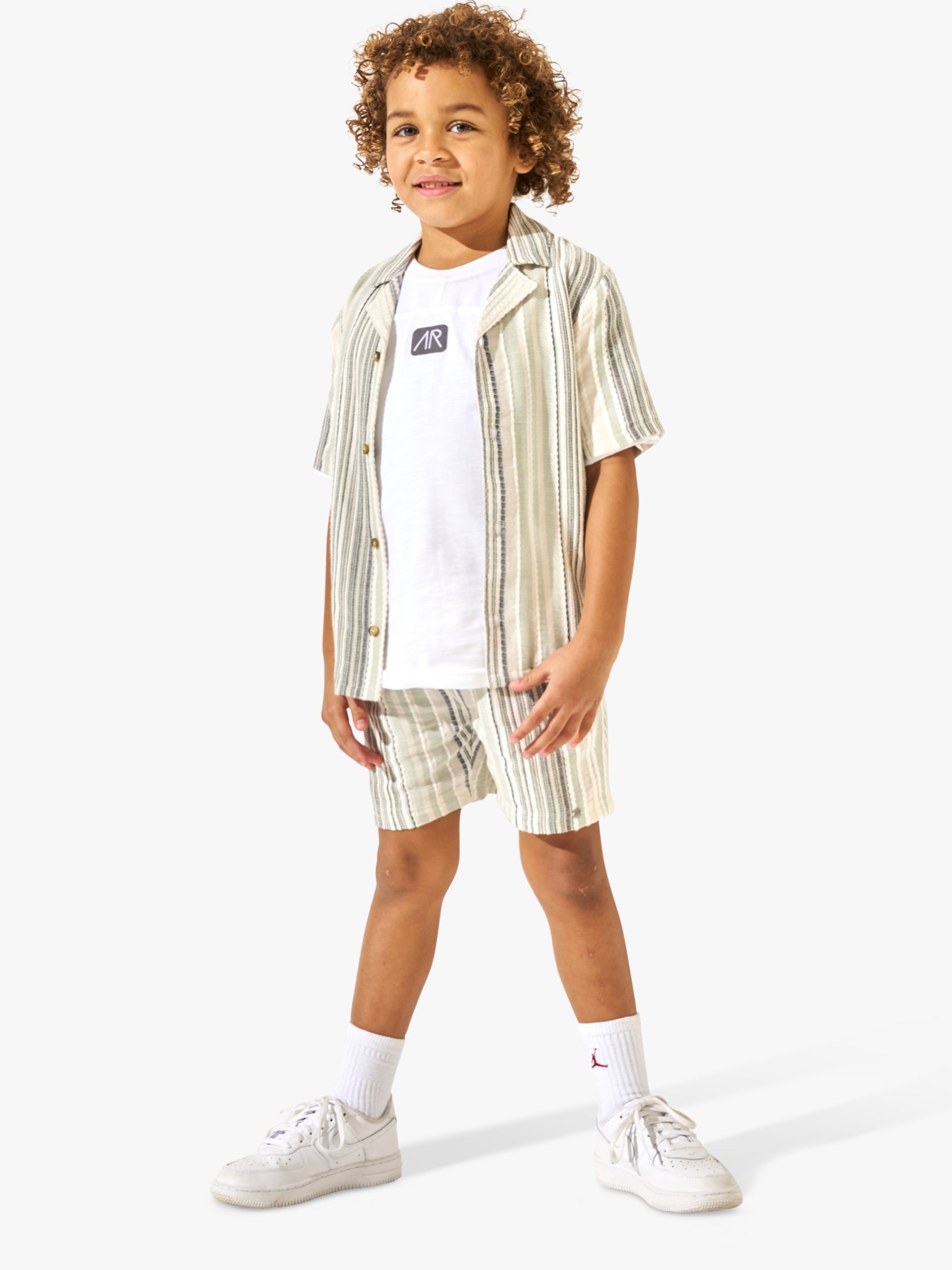 Angel & Rocket Kids' Tyler Textured Stripe Shorts, Multi, 4 years