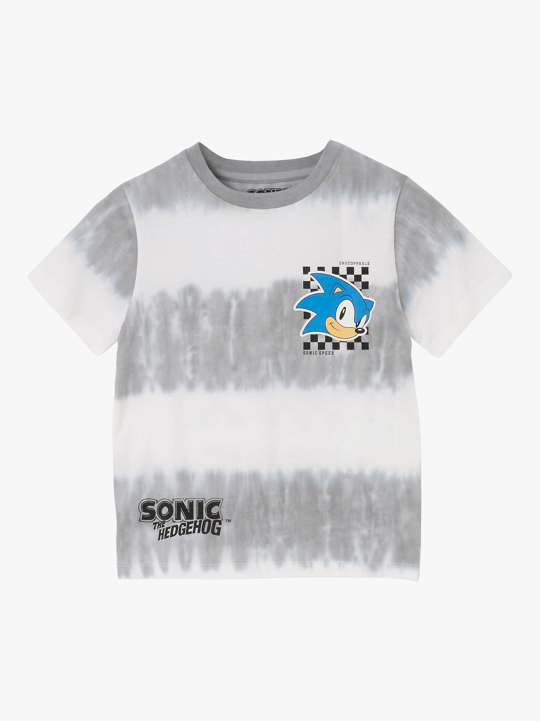 Buy Angel & Rocket Kids' Sonic Graphic Tie Dye T-Shirt, Grey/Multi Online at johnlewis.com