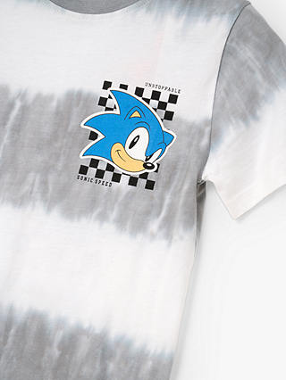 Angel & Rocket Kids' Sonic Graphic Tie Dye T-Shirt, Grey/Multi