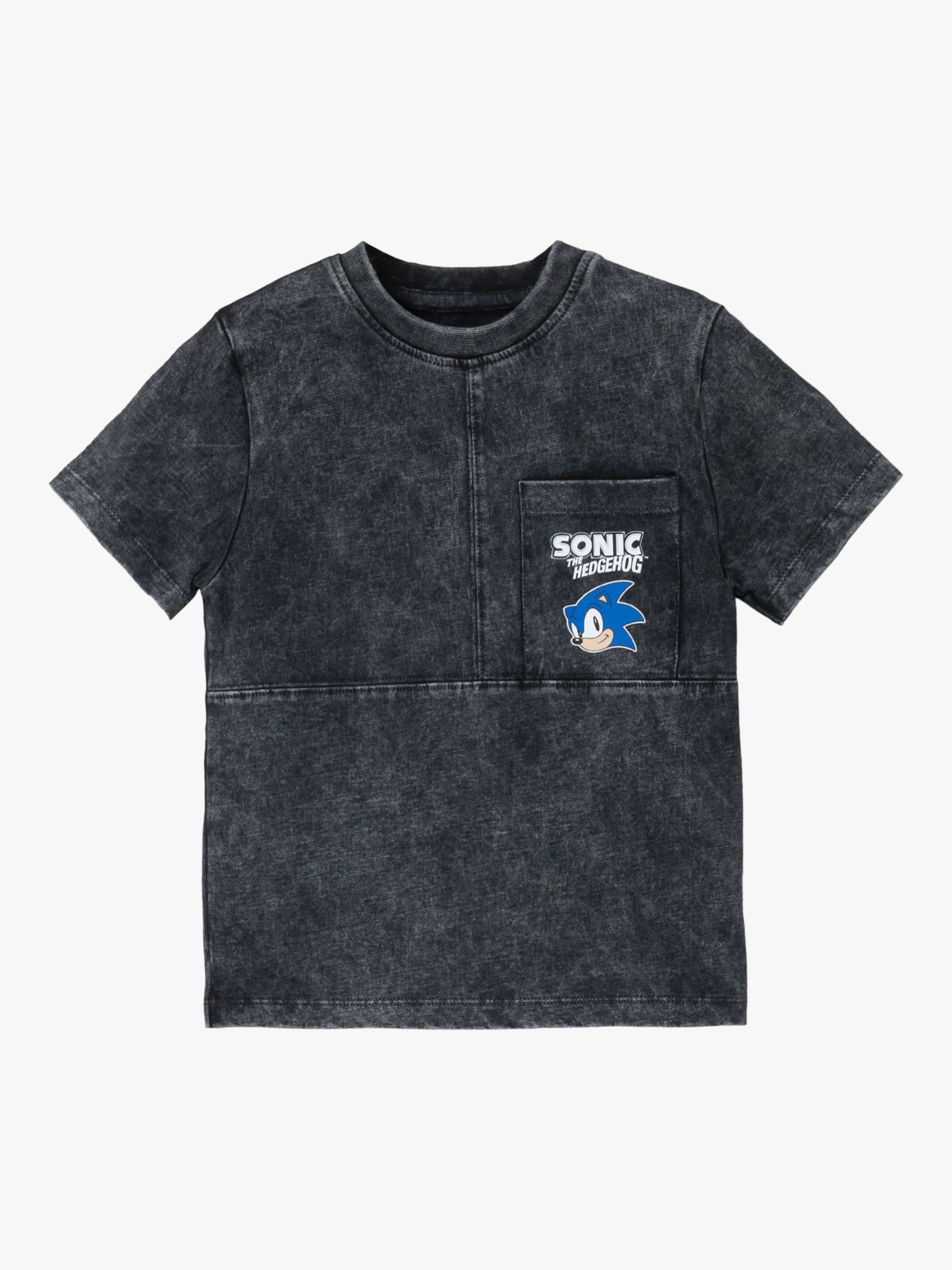 Buy Angel & Rocket Kids' Sonic Black Seam Detail Print T-Shirt, Black Online at johnlewis.com