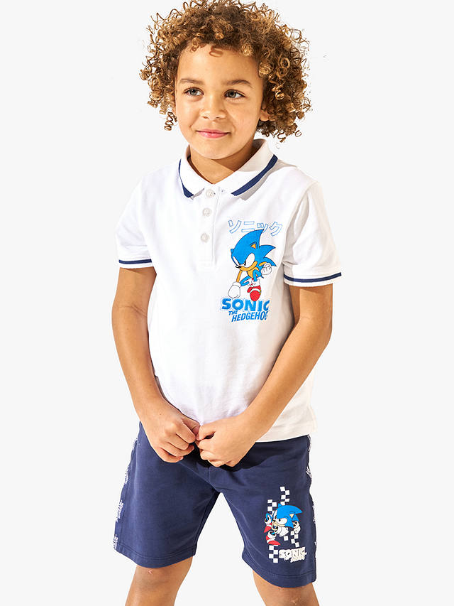 Angel & Rocket Kids' Sonic Sporty Polo Shirt, White