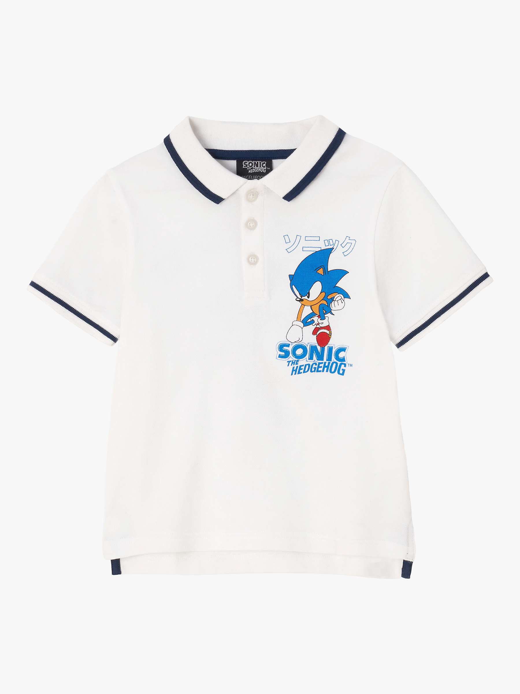 Buy Angel & Rocket Kids' Sonic Sporty Polo Shirt, White Online at johnlewis.com