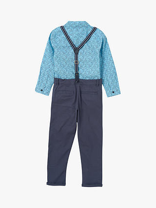 Angel & Rocket Kids' Bentley Abtract Print Shirt & Trousers Set, Blue