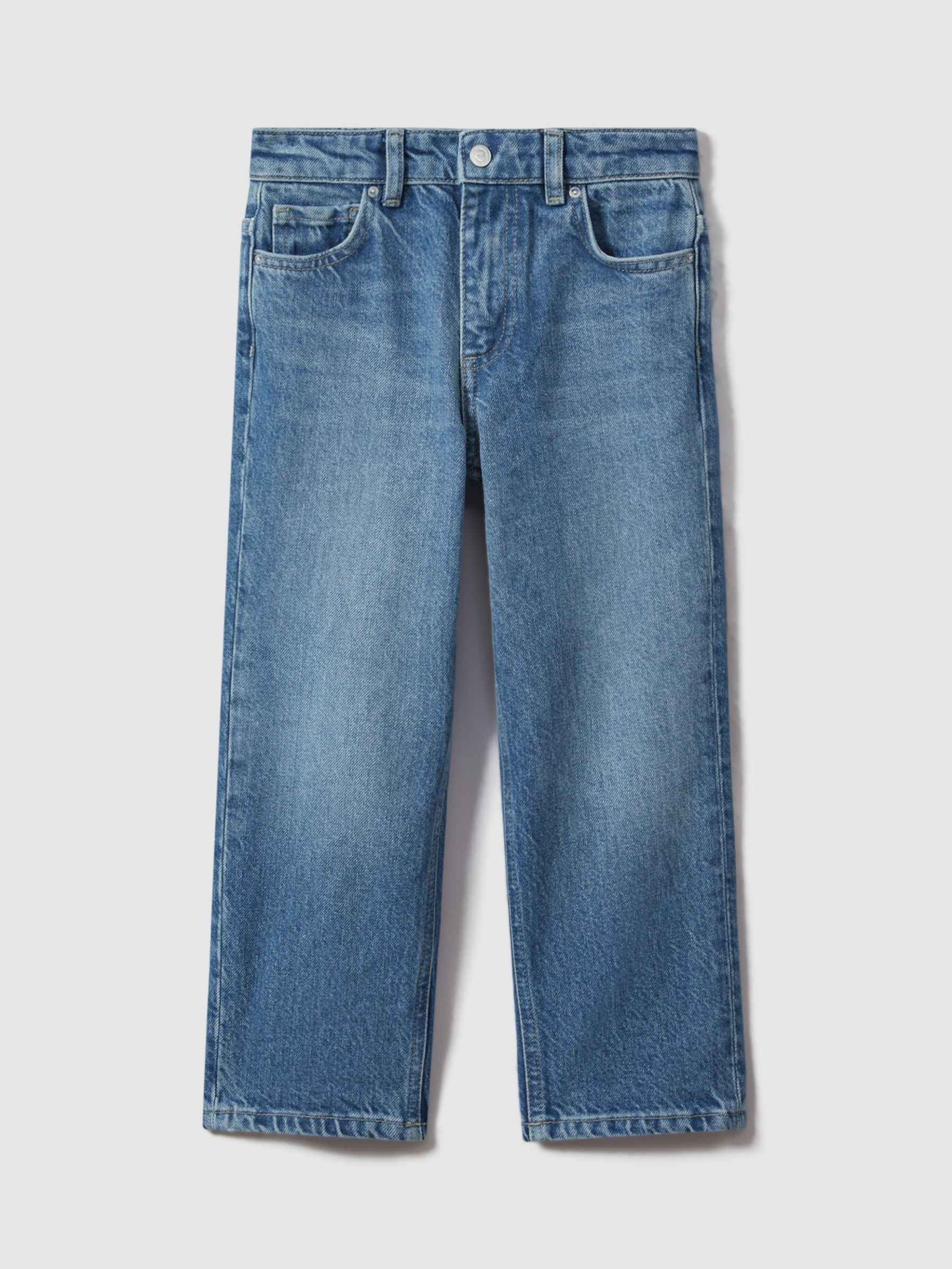 Buy Reiss Kids' Ronnie Loose Fit Jeans, Mid Blue Online at johnlewis.com