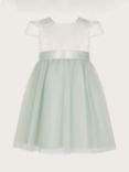 Monsoon Baby Tulle Bow Detail Bridesmaid Dress, Sage