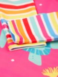 Frugi Baby Turtle Little Sun Safe Suit, Seaside Stripe/Pink, Sea Sidestripe/Pink