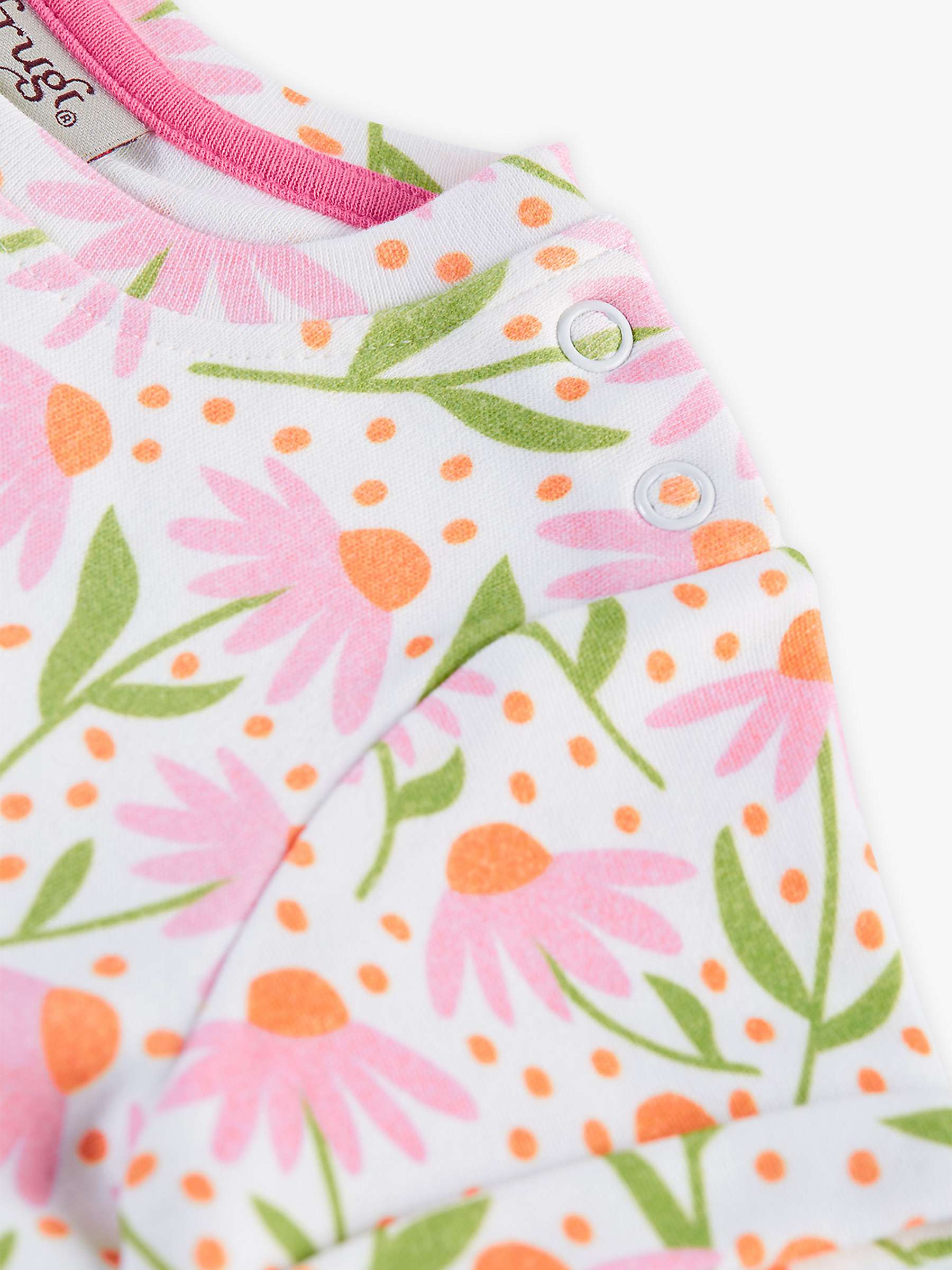 Buy Frugi Tallie Organic Cotton Echinacea Print Dress, White/Multi Online at johnlewis.com