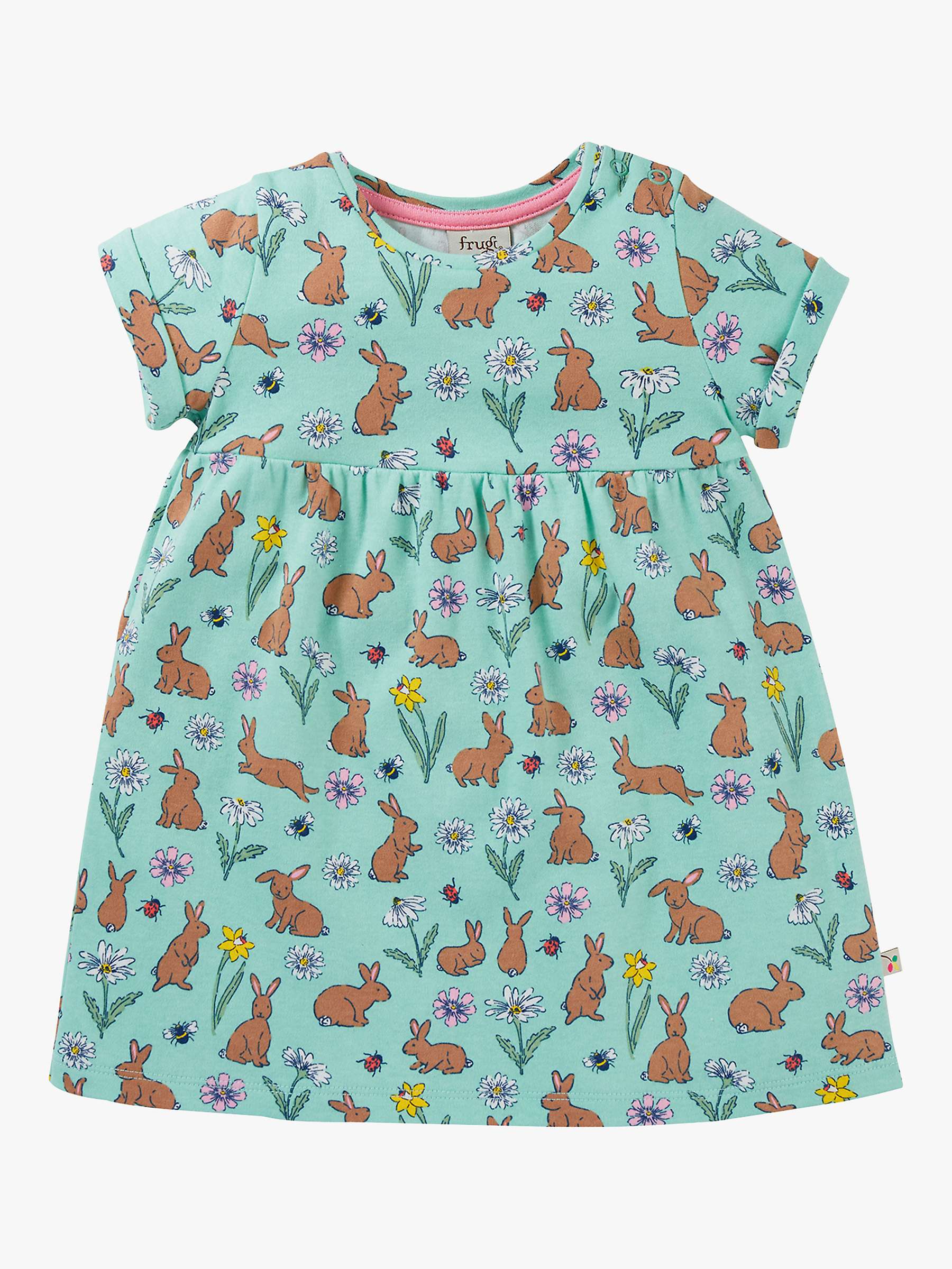 Buy Frugi Baby Tallie Organic Cotton Riverine Rabbits Dress, Green Online at johnlewis.com