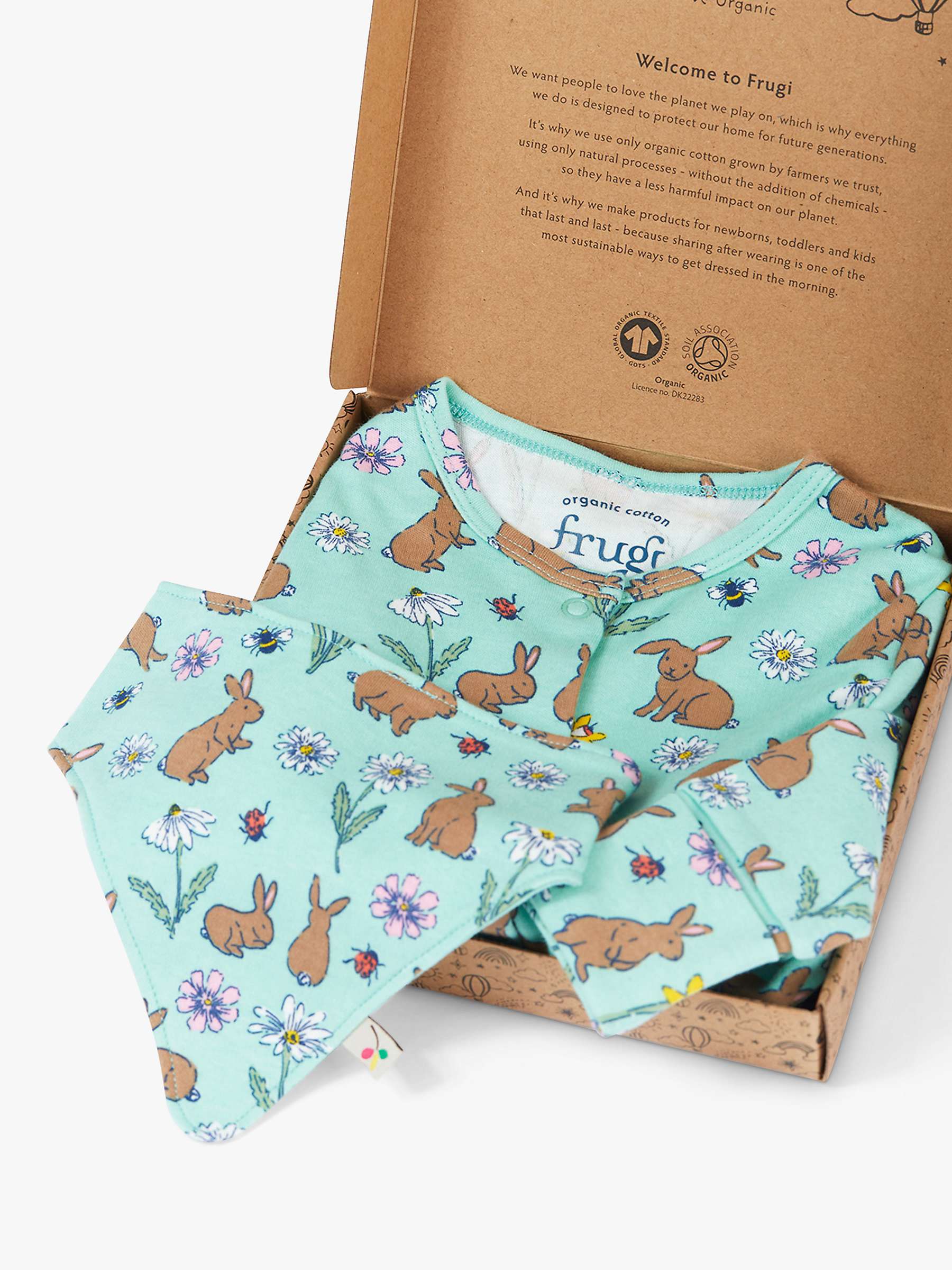 Buy Frugi Baby Riverine Rabbits Babygrow Gift Set, Multi Online at johnlewis.com