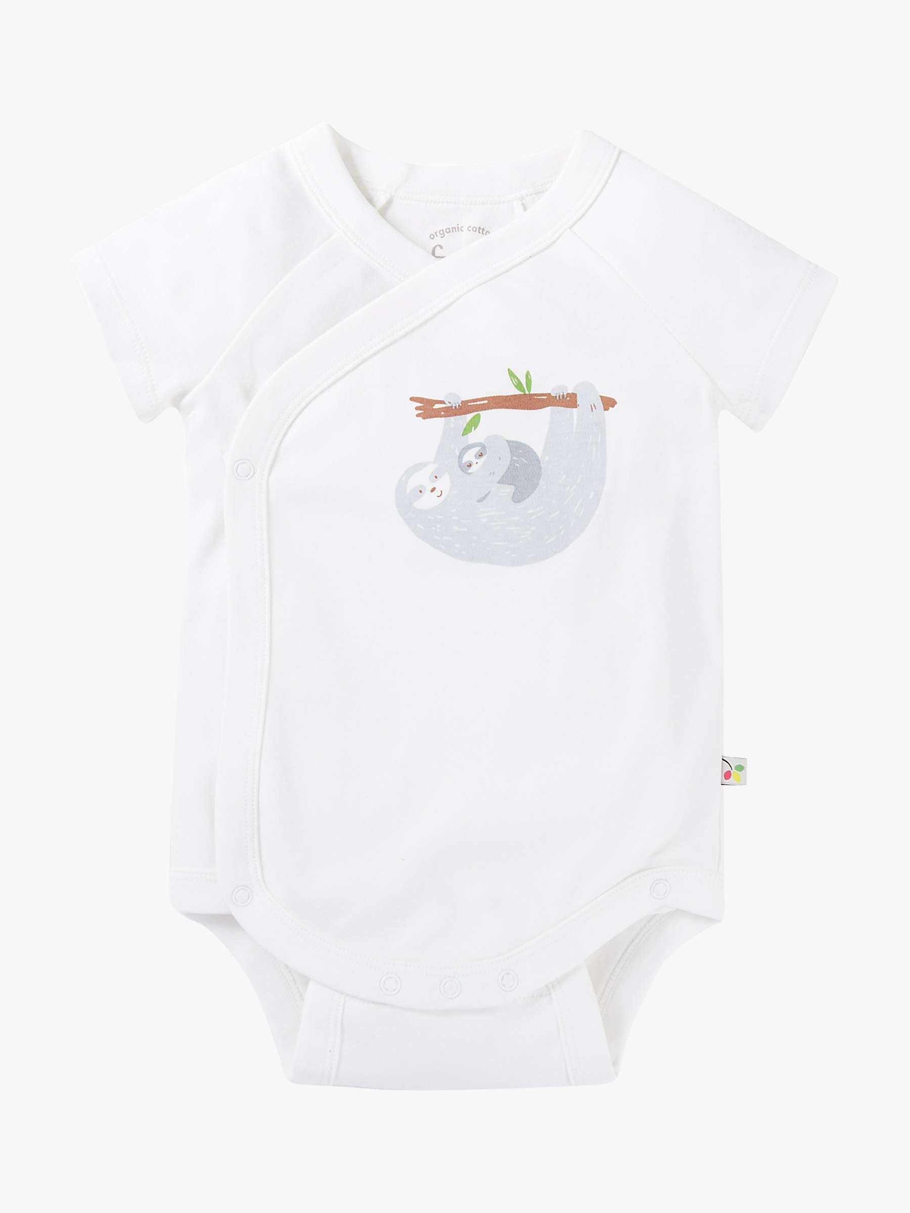 Buy Frugi Baby Shay Organic Cotton Sleepy Sloths Bodysuits, Pack of 2, Soft White/Multi Online at johnlewis.com