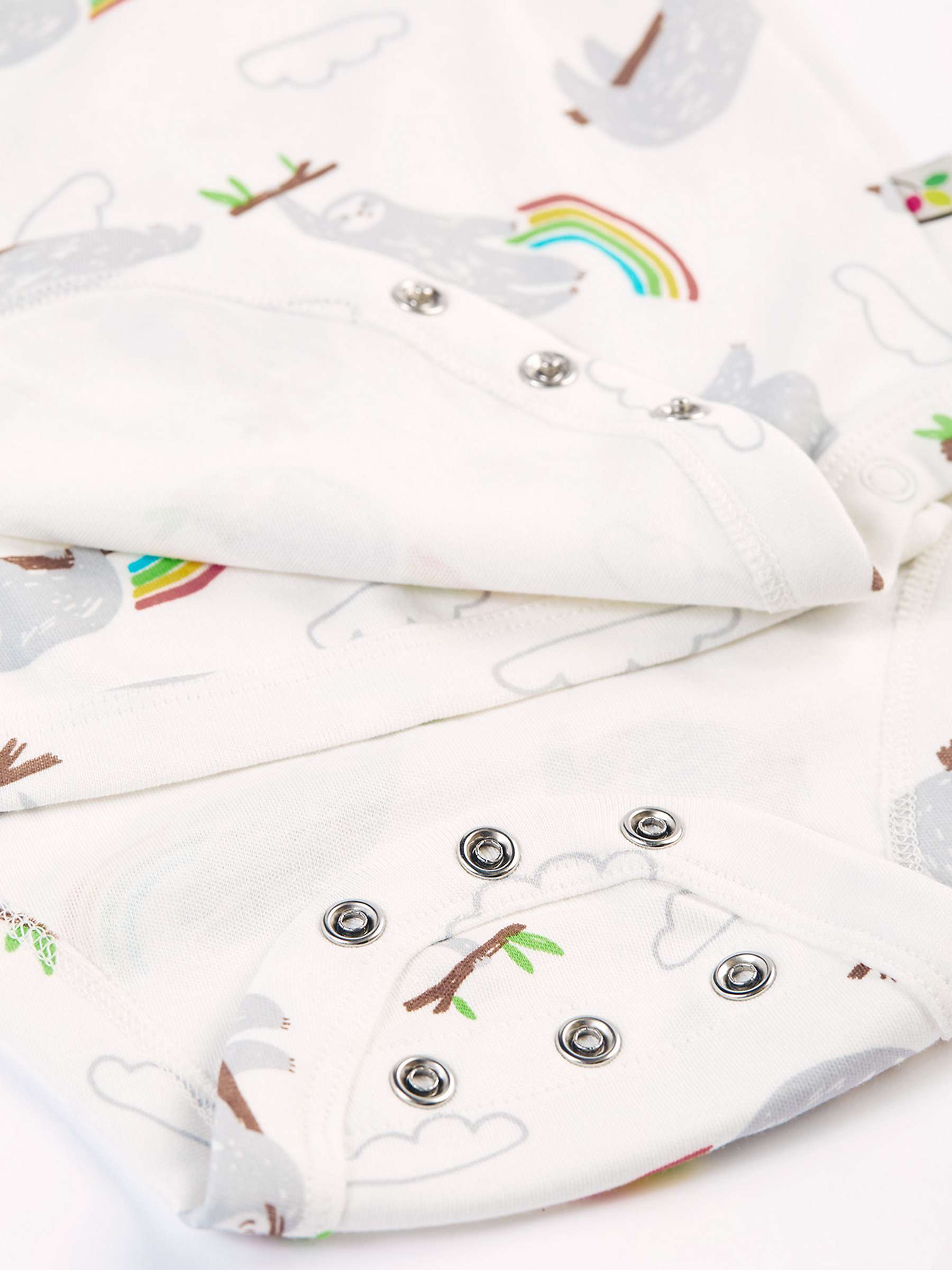 Buy Frugi Baby Shay Organic Cotton Sleepy Sloths Bodysuits, Pack of 2, Soft White/Multi Online at johnlewis.com