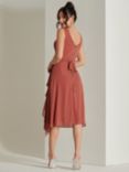 Jolie Moi Embellished Chiffon Midi Dress, Rust
