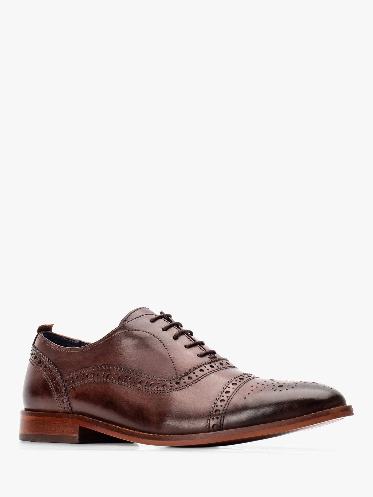 Base London Cast Washed Brogue Shoes, Brown, 9